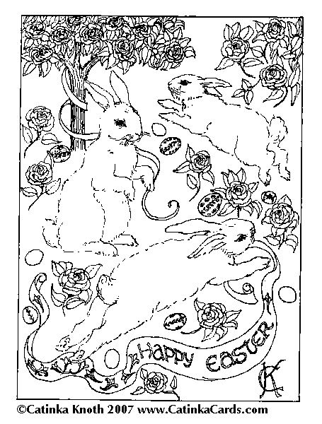 happy easter coloring. Happy Easter! and an Easter