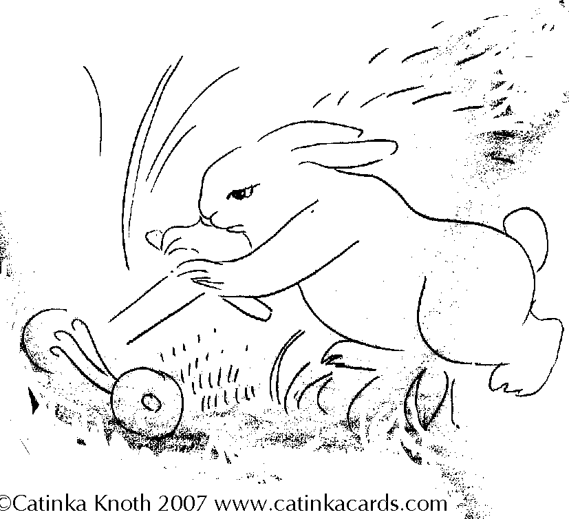 Coloring Pages Rabbit. Rabbit mowing grass with an
