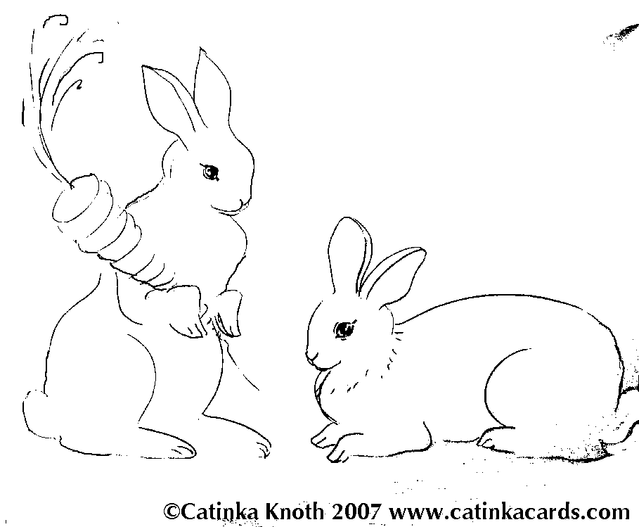 rabbit with carrot coloring pages - photo #42