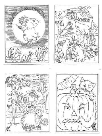 Free Halloween Coloring Pages on Free Halloween Coloring Page From Catinkacards Com   2006 Catinka