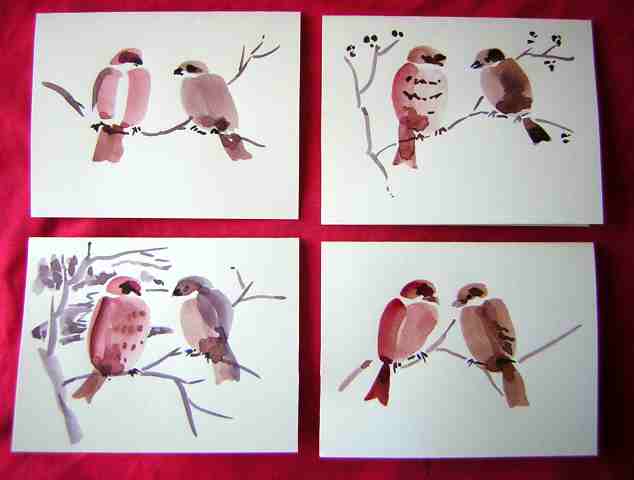 bird paintings doodle