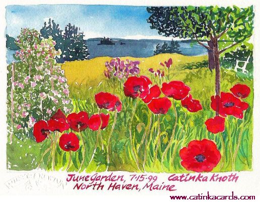  watercolor of poppies by Catinka Knoth