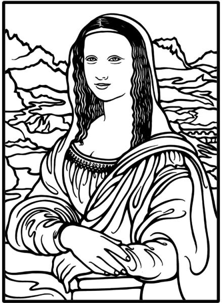 Mona Lisa Printable Coloring Pages