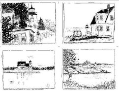 Maine Lighthouse Drawings