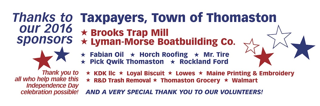 Thomaston
                  4th of July Sponsors 2016 Banner