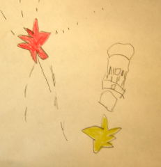 4th of July kids art - fireworks by e.