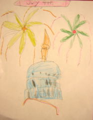 4th of July kids art - fireworks by m.