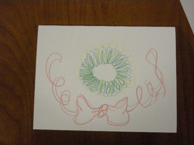 Christmas wreath calligraphy cards by adult students