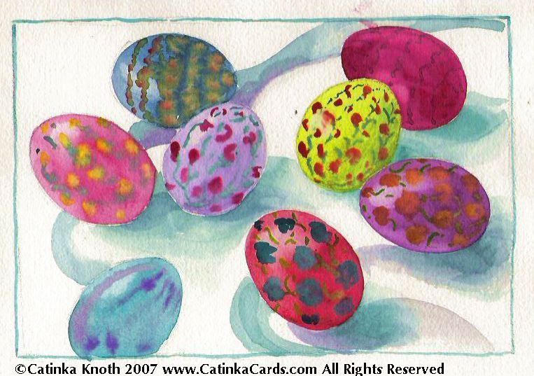 easter eggs watercolor