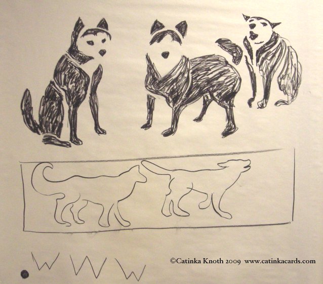 husky dog drawings by Catinka Knoth