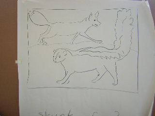 fox and skunk art