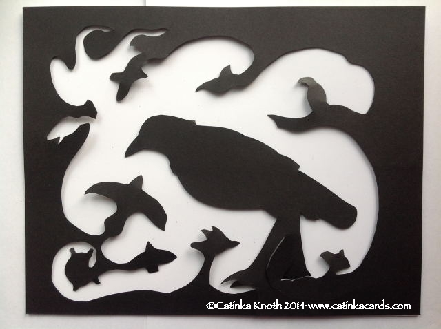 Black crow papercut by Catinka Knoth