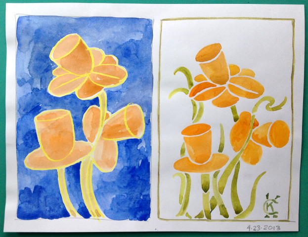 April Spring and Easter art by Catinka Knoth 05 daffodils