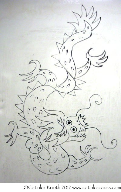 Chinese New Year dragon demonstration drawing by Catinka Knoth