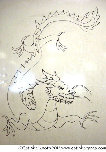 Chinese dragon demonstration drawing by Catinka Knoth