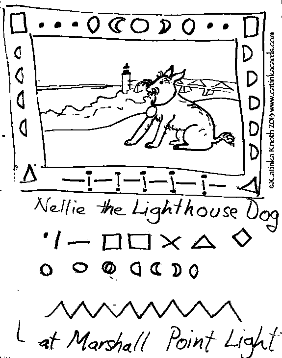 Nellie Lighthouse Dog at Marshall Point drawing demo