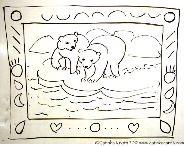 winter polar bears scenes demonstration art by Catinka Knoth