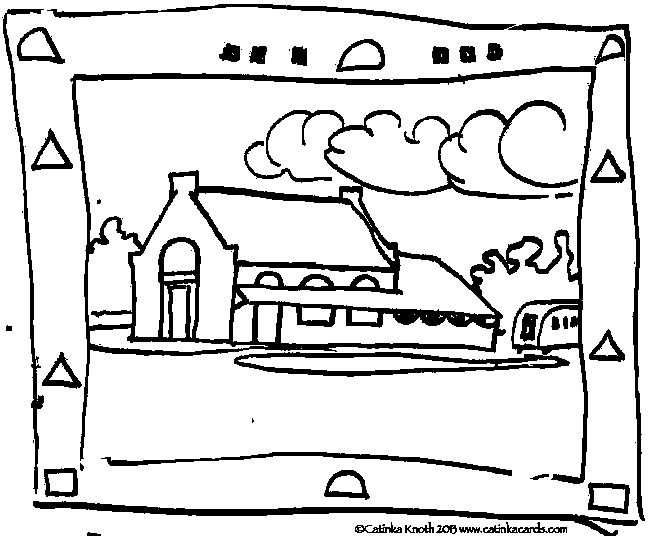 Rockland scenes train station drawing demo