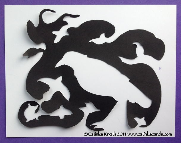 White ice crow papercut by Catinka Knoth