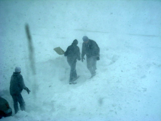 shoveling out of the driveway blizzard 2013 Nemo 05