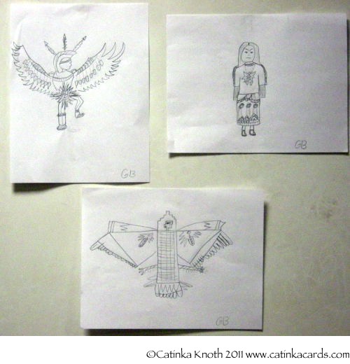 Native American Costumes drawings by GB