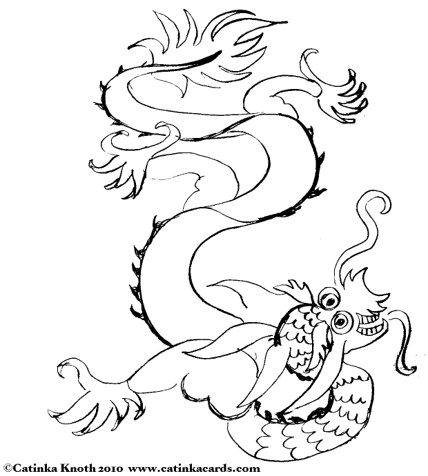 Chinese dragon drawing