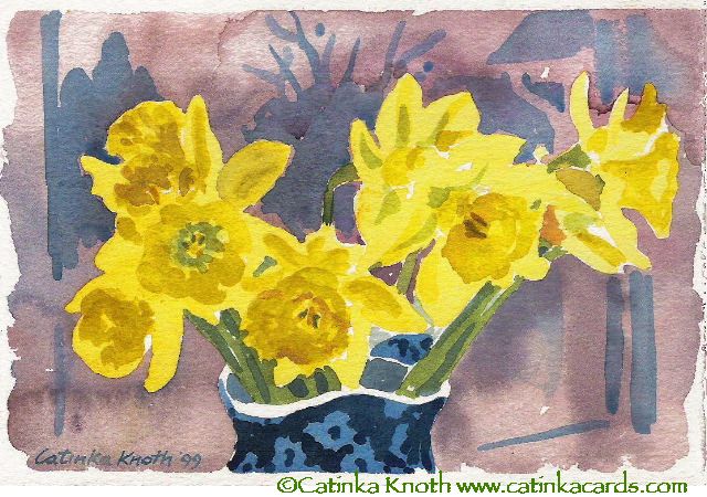 daffodils watercolor