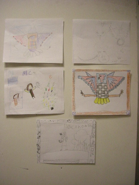 Native American motif drawings by kids - set one