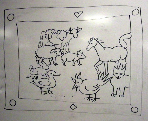 Farm animals, drawing by Catinka Knoth