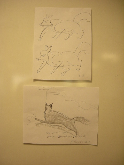fox drawings by adult students