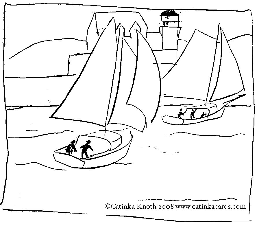 friendship sloop race drawing