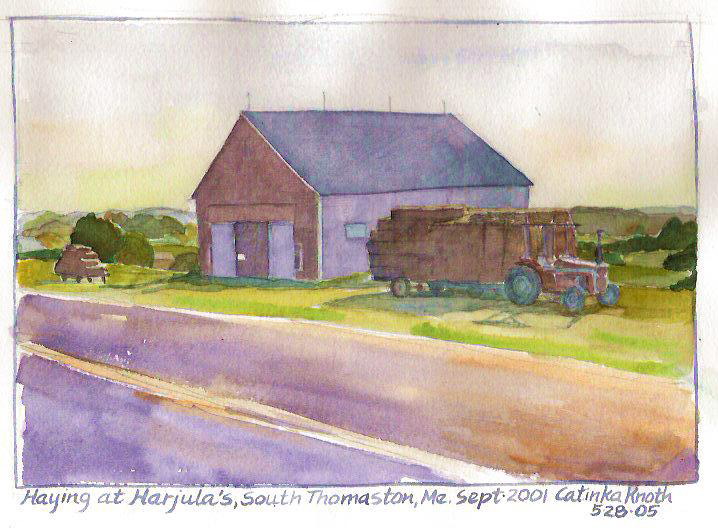 Harjula's Barn...watercolor by Catinka Knoth
