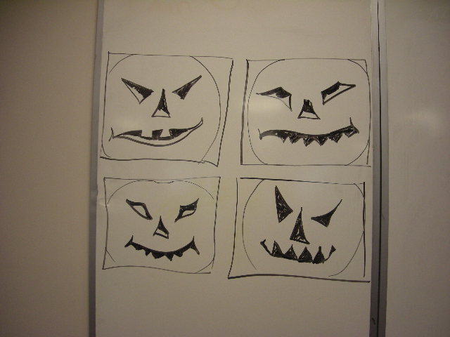 jack-o-lantern spooky expressions demonstration drawings