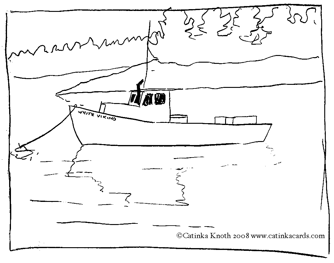 lobster boat drawing