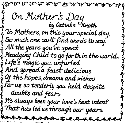mother's day poem calligraphy