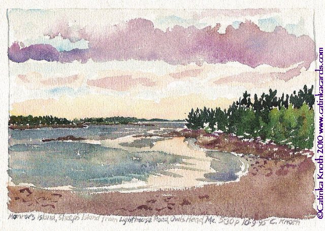 Maine landscape watercolor by Catinka Knoth