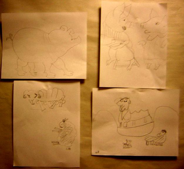 kids' animal drawings