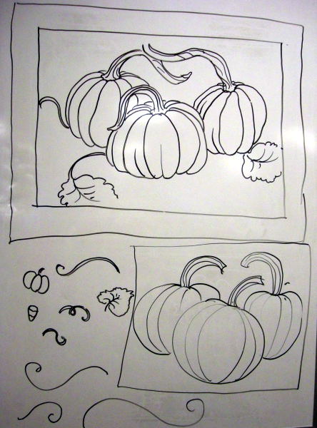 Pumpkins demonstration drawing by Catinka Knoth