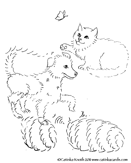 drawings for april art - puppy and kitten