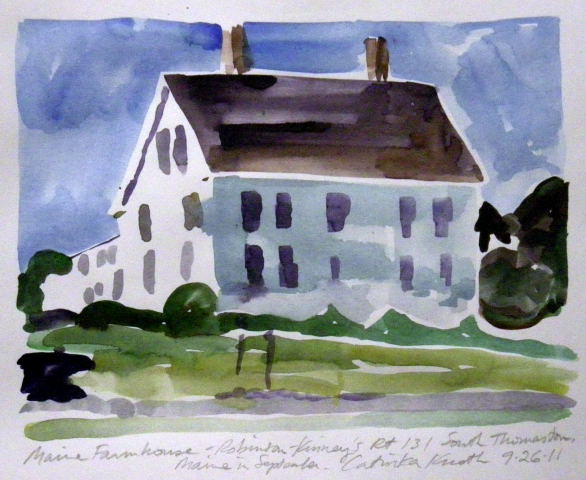Maine farmhouse, drawing by  Catinka Knoth 