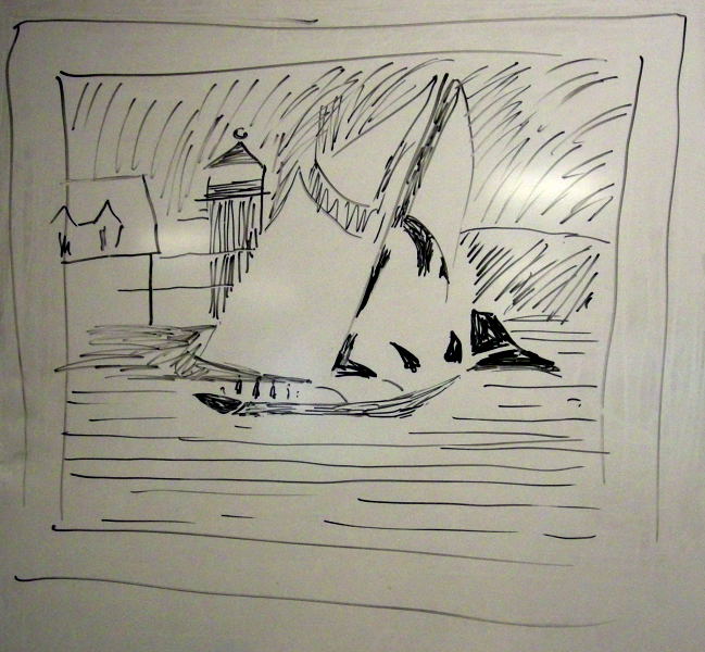 sailboat demonstration drawing by Catinka Knoth