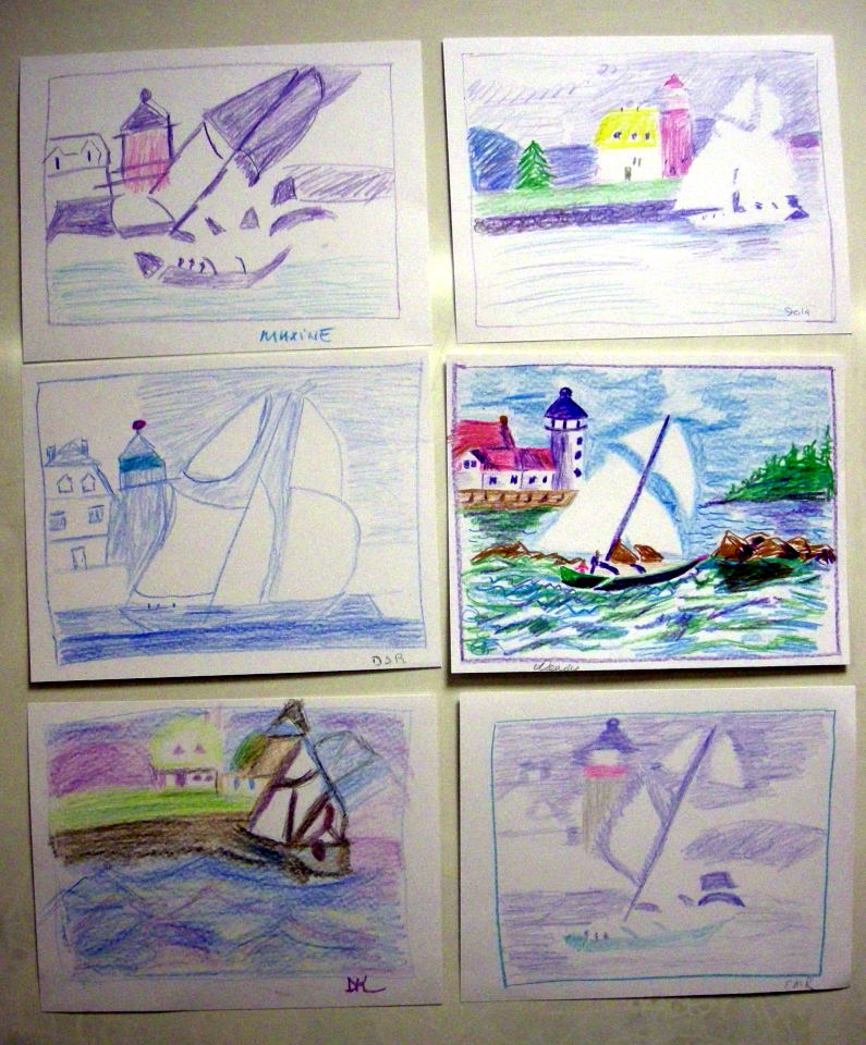 student sailboat drawings
