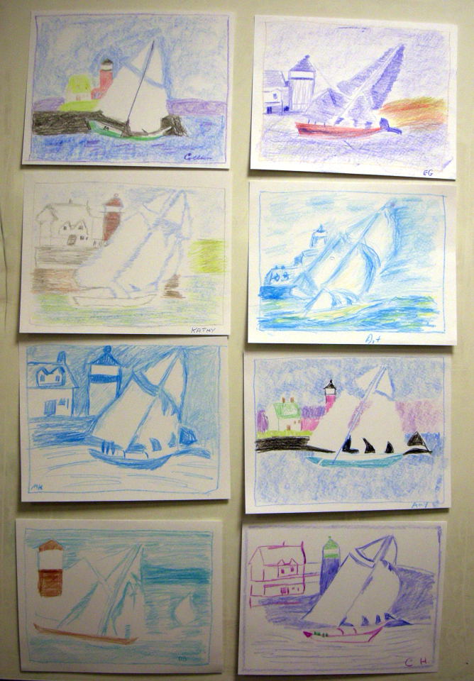 student sailboat drawings