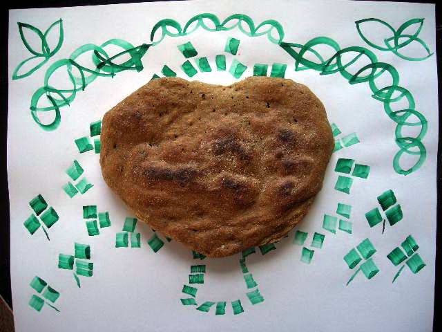 St. Patrick's Day Heart Shaped Bread