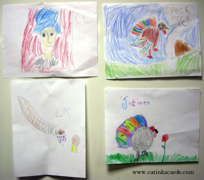 kids' Thanksgiving art