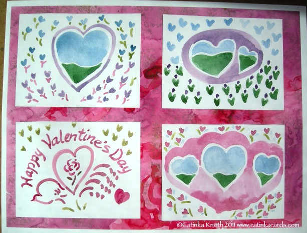 watercolor valentine cards