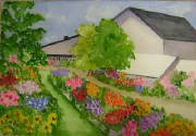 J.O'hara - Barn with Flower Beds
